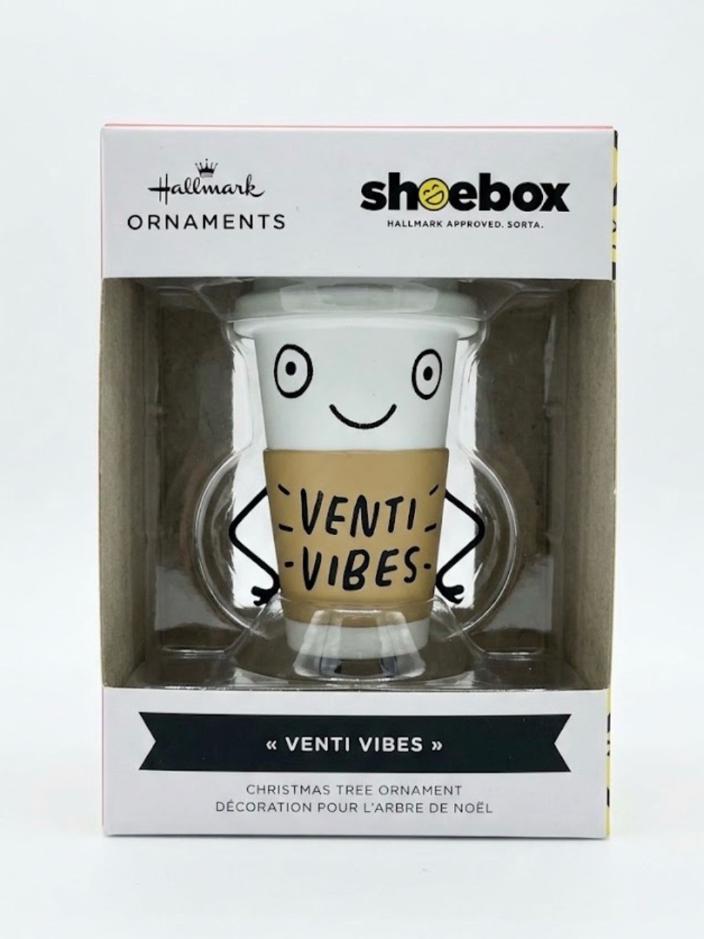 Hallmark Shoebox "Venti Vibes" Coffee Cup Christmas Tree Ornament